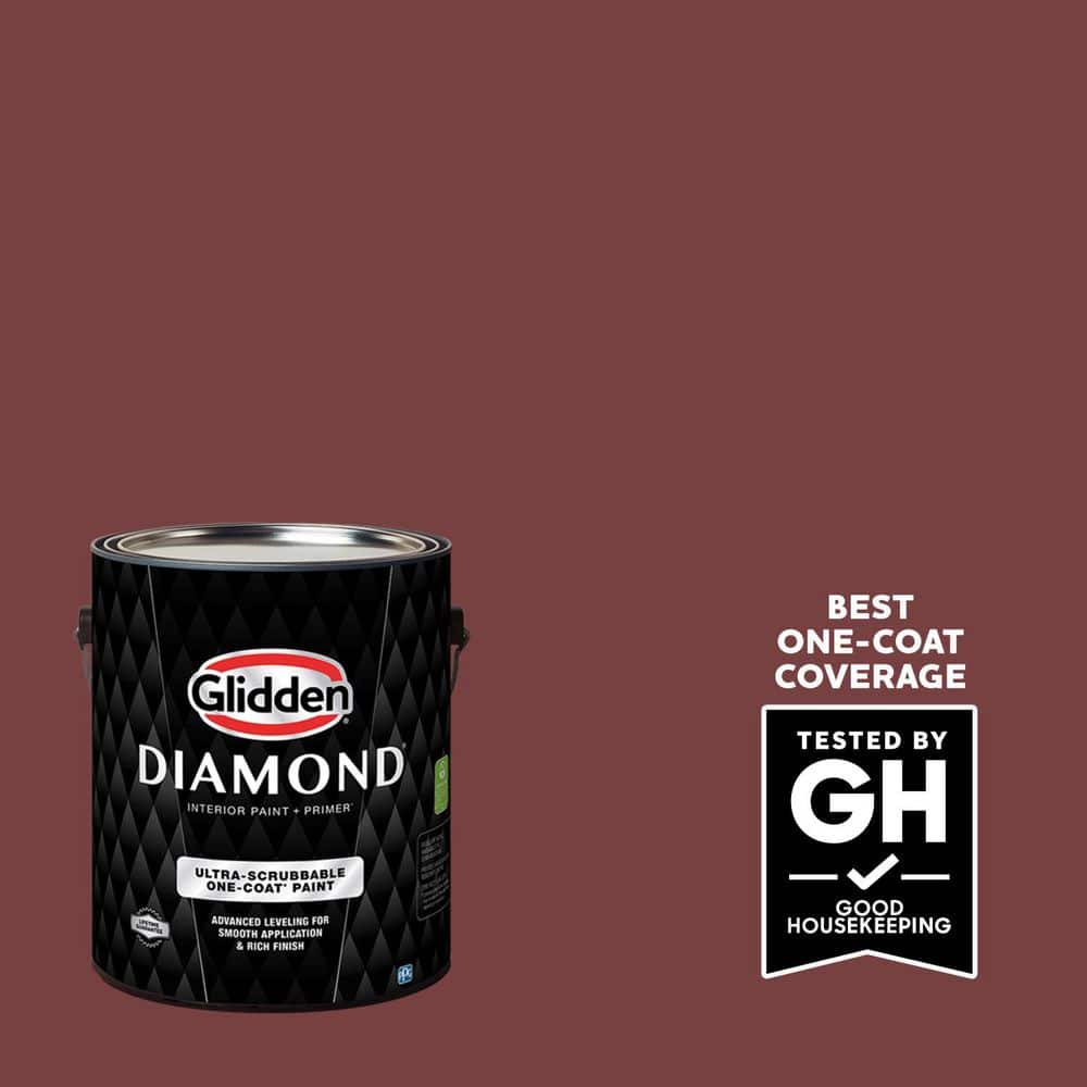 Glidden Diamond 1 gal. PPG1055-7 Bordeaux Eggshell Interior Paint with Primer