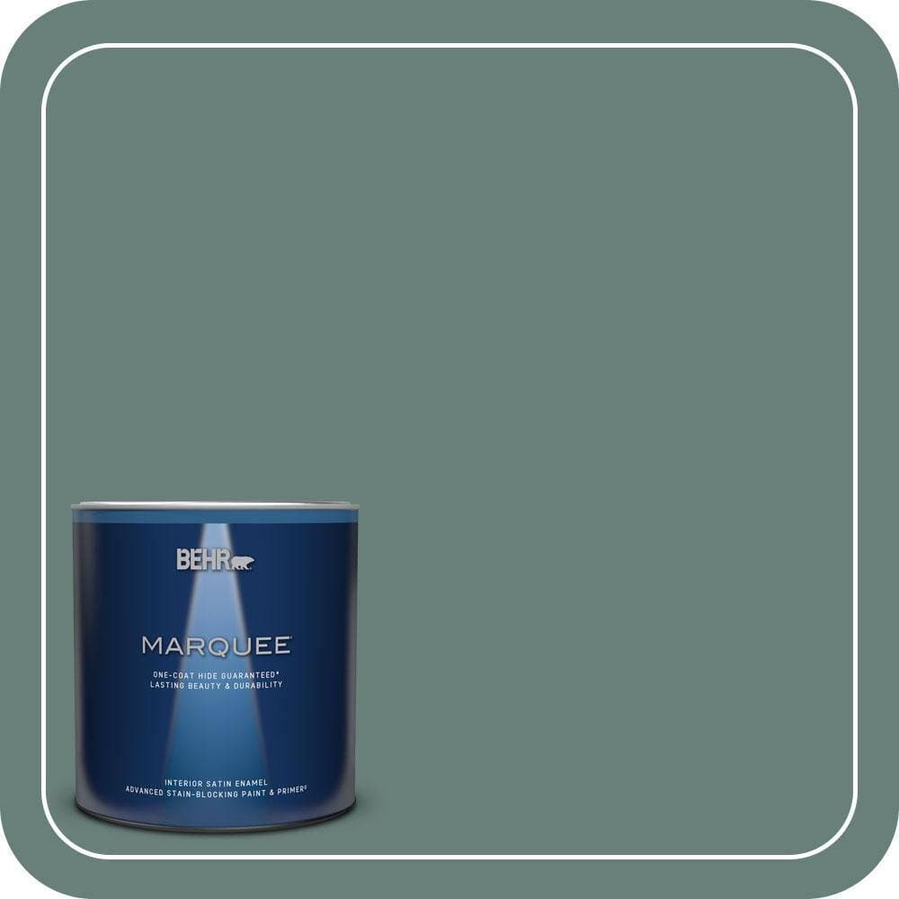 BEHR MARQUEE 1 qt. #N430-5 Aspen Valley One-Coat Hide Satin Enamel Interior Paint & Primer (1)