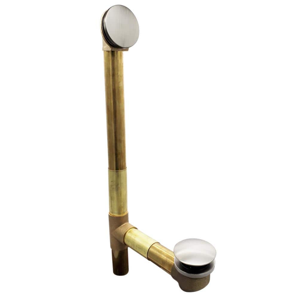 Westbrass 19 in. European Brass Bath Tub Waste Drain Kit