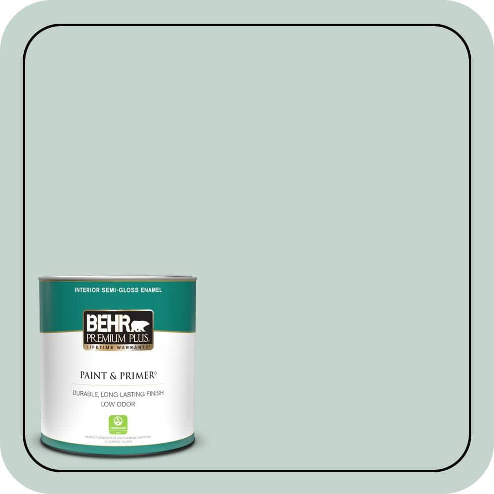 BEHR PREMIUM PLUS 1 qt. #N430-2 Natures Reflection Semi-Gloss Enamel Low Odor Interior Paint & Primer