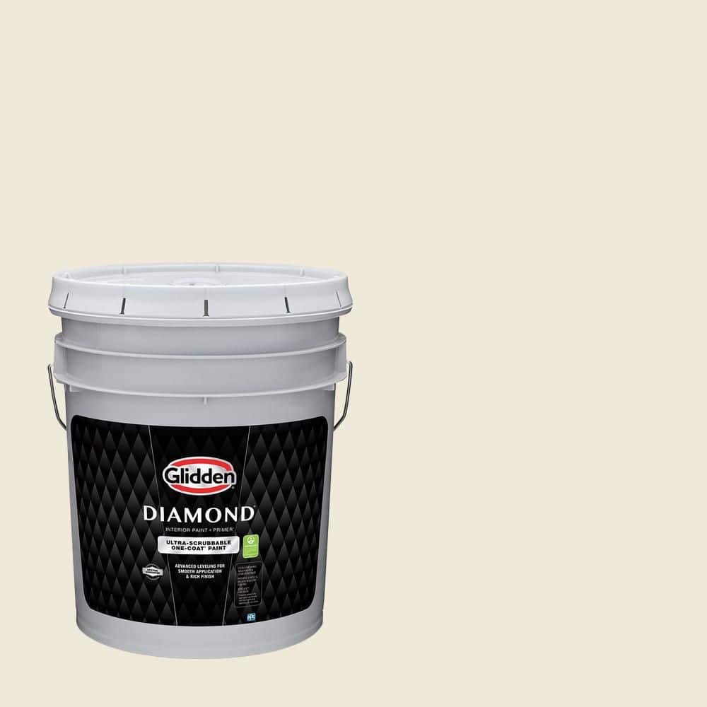 Glidden Diamond 5 gal. PPG1104-1 White Rock Eggshell Interior Paint with Primer