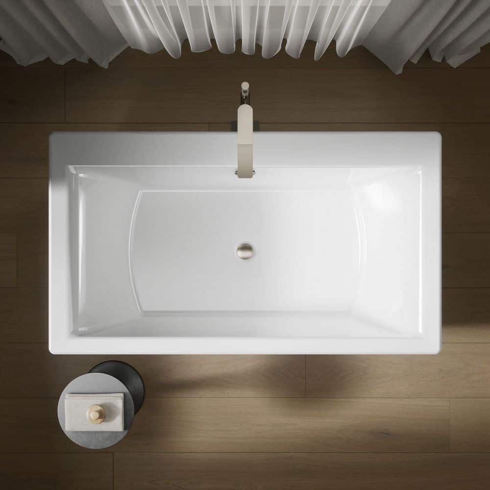 KOHLER Stargaze 60 in. x 30 in. Soaking Bathtub with Center Drain in White (3)