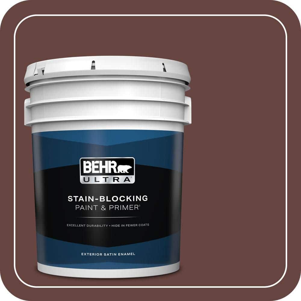 BEHR ULTRA 5 gal. #S-G-730 Tawny Port Satin Enamel Exterior Paint & Primer