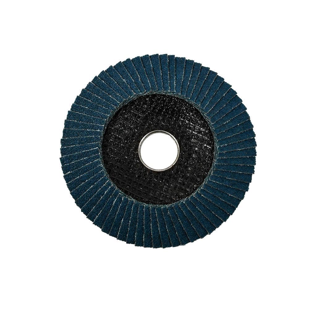 RIDGID 4-1/2 in. x 7/8 in. Flap Discs 40 Grit Type 29 Blue Zirconia ZA40 for use on Right Angle Grinders (3)