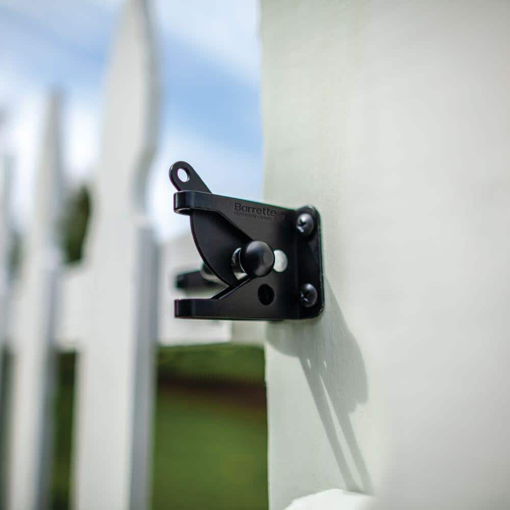 Barrette Outdoor Living 4.562 in. x 2.312 in. Black Steel Gravity Latch (2)