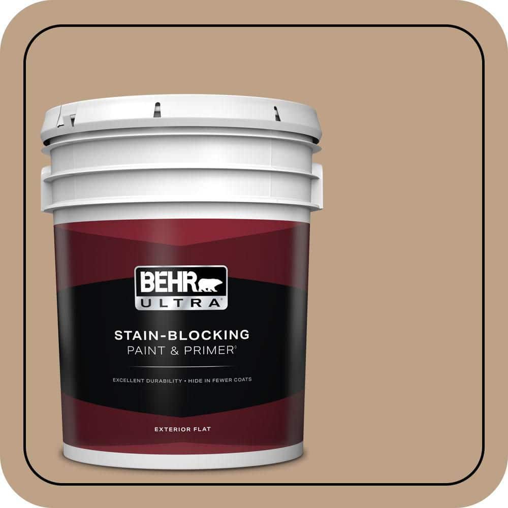 BEHR ULTRA 5 gal. #PPU4-05 Basketry Flat Exterior Paint & Primer