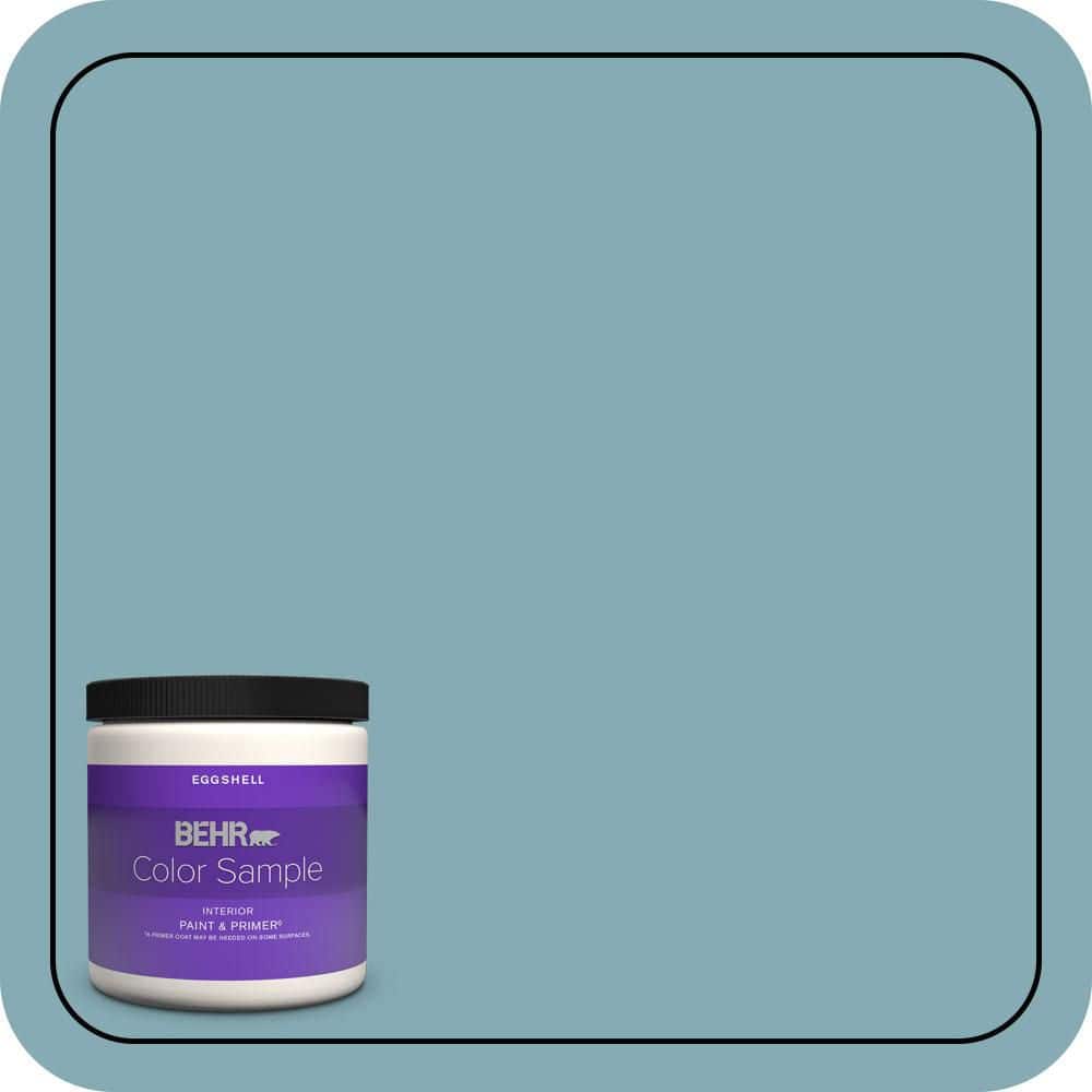 BEHR PREMIUM PLUS 8 oz. #S450-4 Crashing Waves Eggshell Enamel Interior Paint & Primer Color Sample
