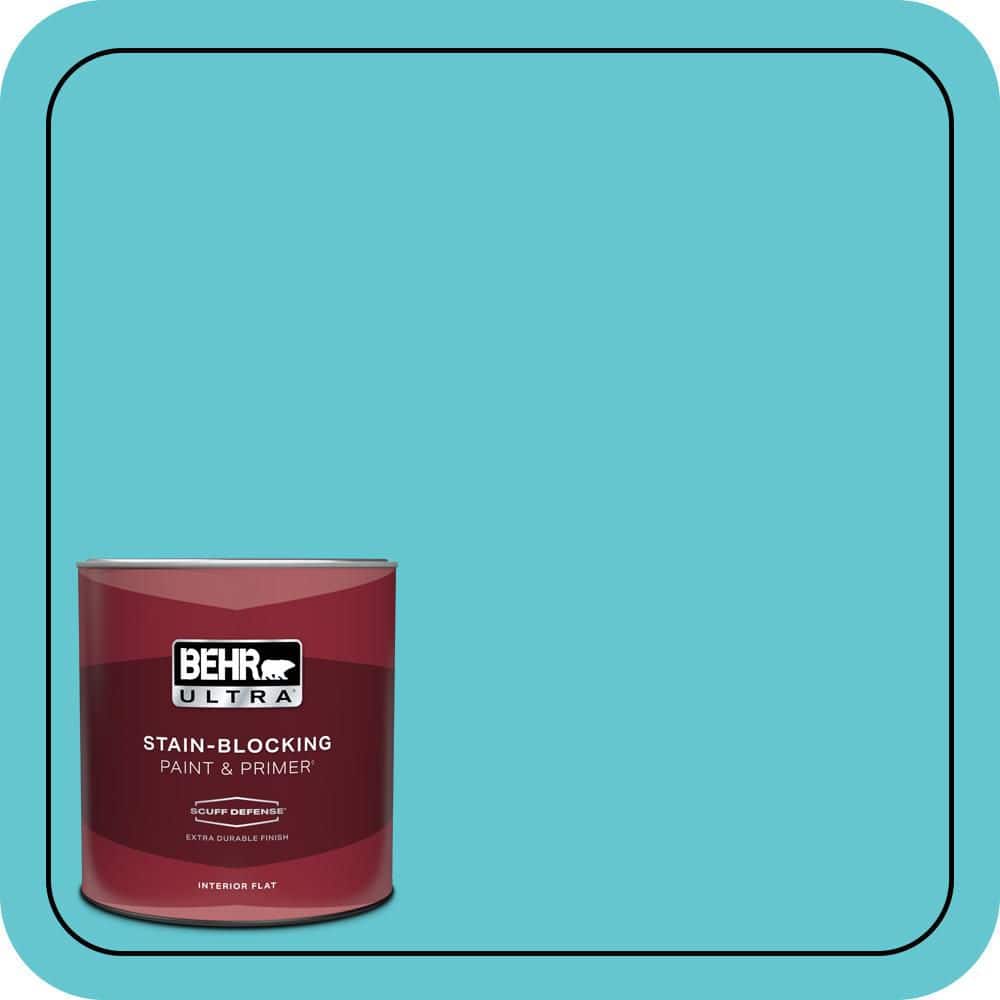 BEHR ULTRA 1 qt. #P470-4 Paradise Sky Extra Durable Flat Interior Paint & Primer (1)