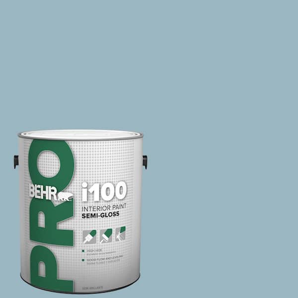 BEHR PRO 1 gal. #S470-3 Peaceful Blue Semi-Gloss Interior Paint (2)
