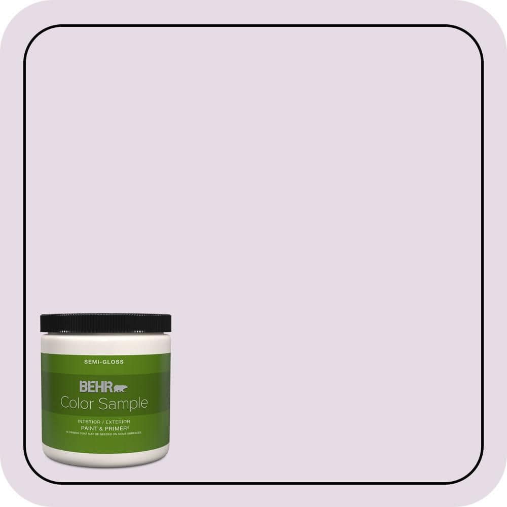 BEHR PREMIUM PLUS 8 oz. #M100-1A Not Quite Purple Semi-Gloss Interior/Exterior Paint & Primer Color Sample