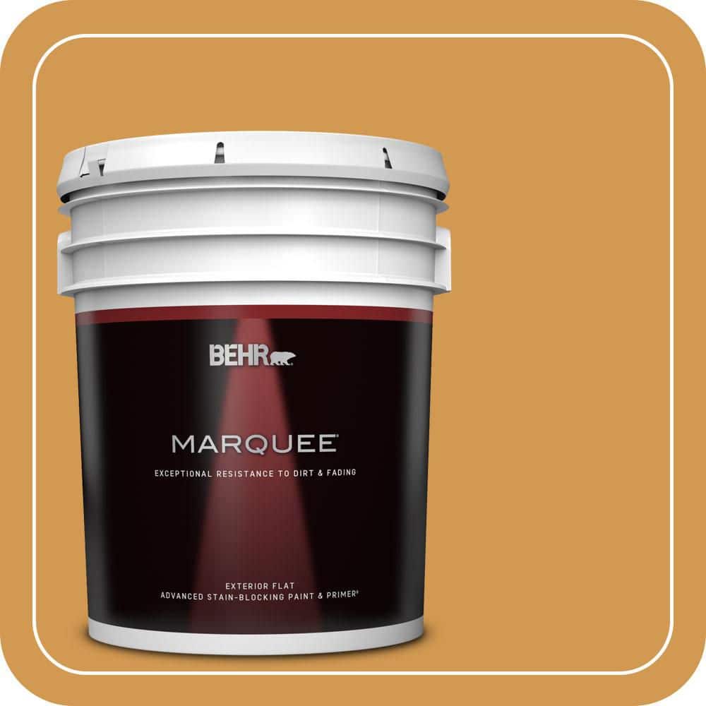 BEHR MARQUEE 5 gal. #PPU6-02 Saffron Strands Flat Exterior Paint & Primer