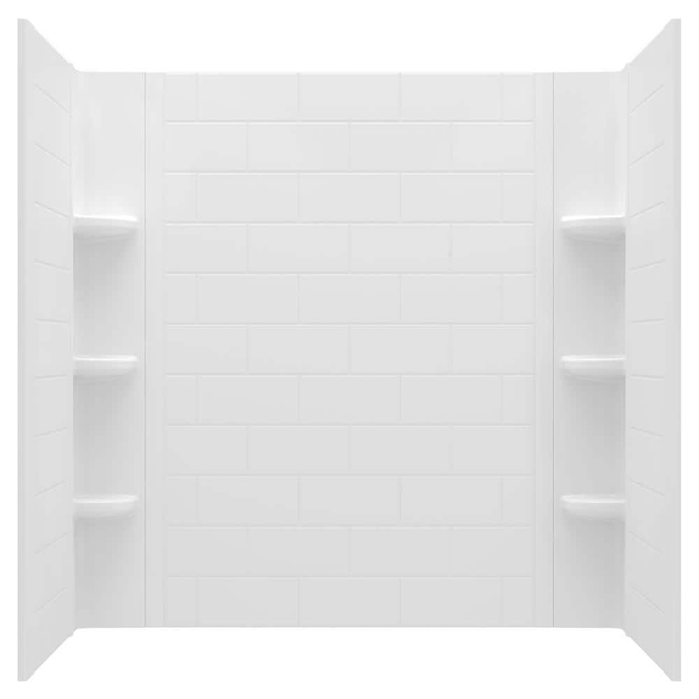 American Standard Ovation Curve 60 in. W x 60 in. H 3-Piece Glue Up Alcove Tub Surrounds in Arctic White (2)