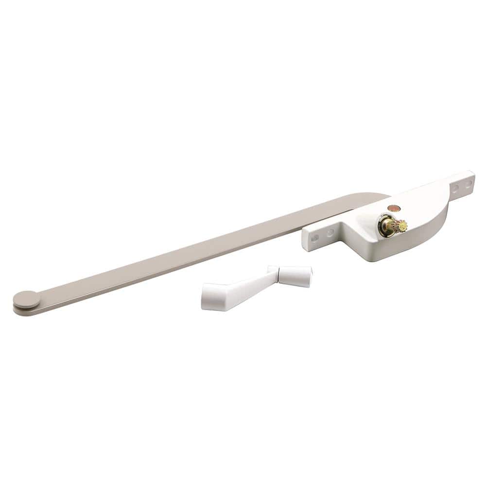 Prime-Line Steel Casement Window Operator, 9 in. Arm, Teardrop Housing, White, Right Hand