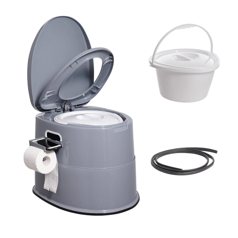 Bunpeony Portable Toilet with 1.3 Gal. Detachable Bucket and Dual Lids, 300 lbs. Capacity for Camping and Travel