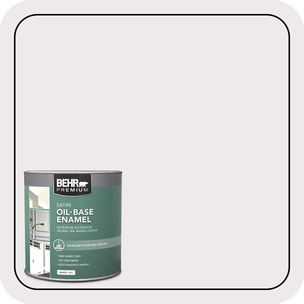 BEHR 1 qt. White Oil-Based Satin Interior/Exterior Enamel Paint (1)