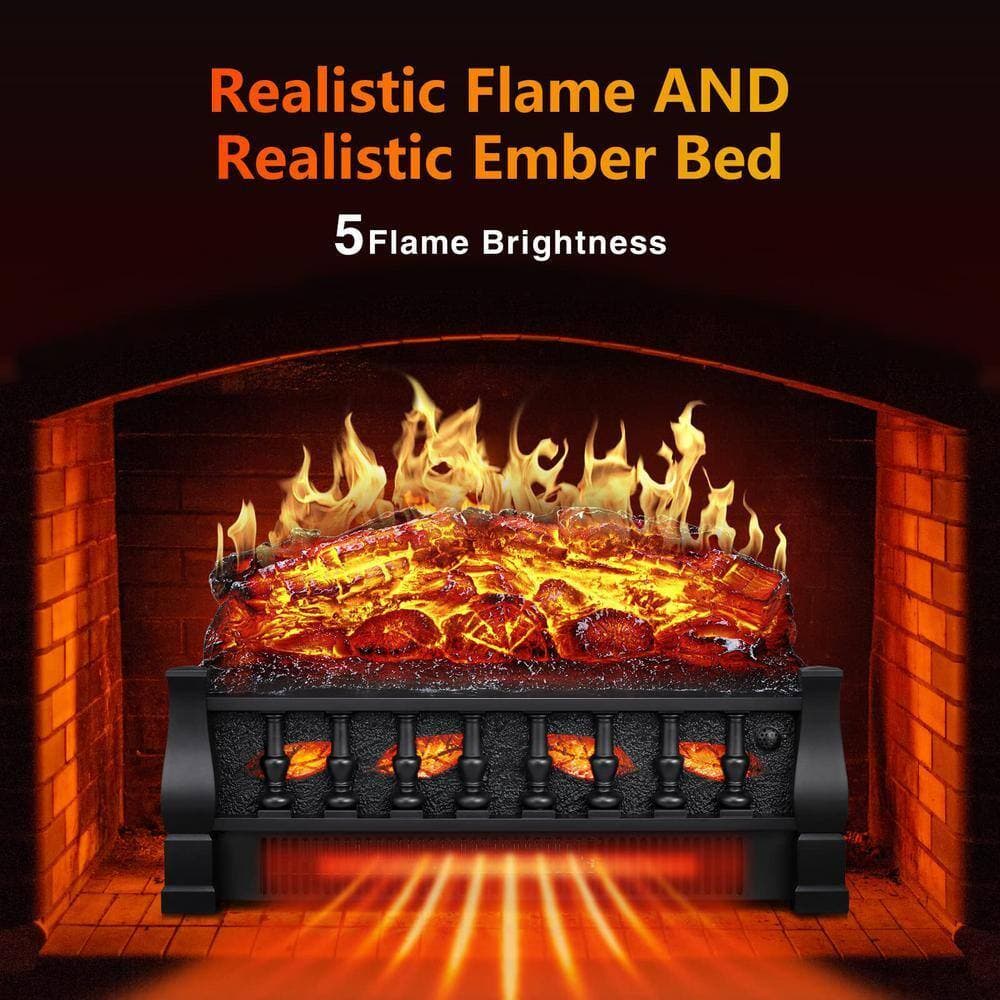 Edendirect 20.53 in. Freestanding Electric Fireplace in Black Metal, 750W/1500W Heater, with Remote, Overheat Protect, 5100 BTU (3)