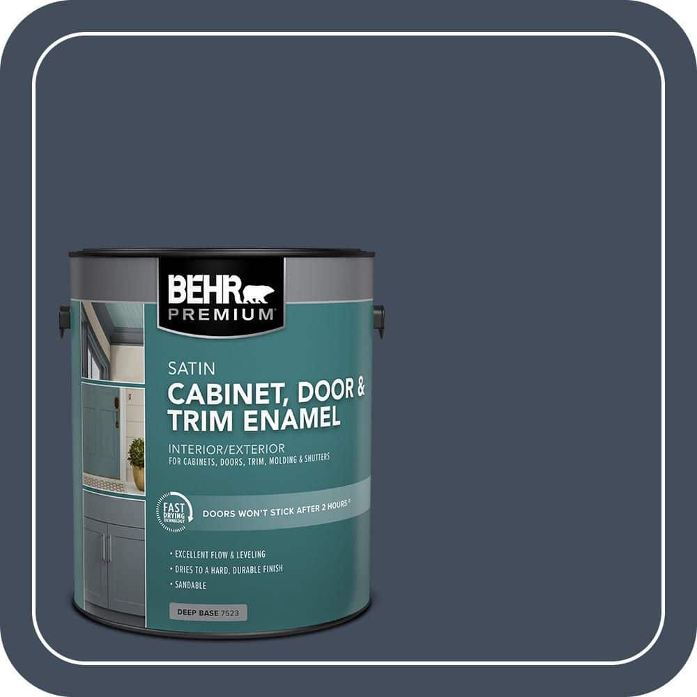 BEHR PREMIUM 1 gal. #S520-7 Night Flight Satin Enamel Interior/Exterior Cabinet, Door & Trim Paint