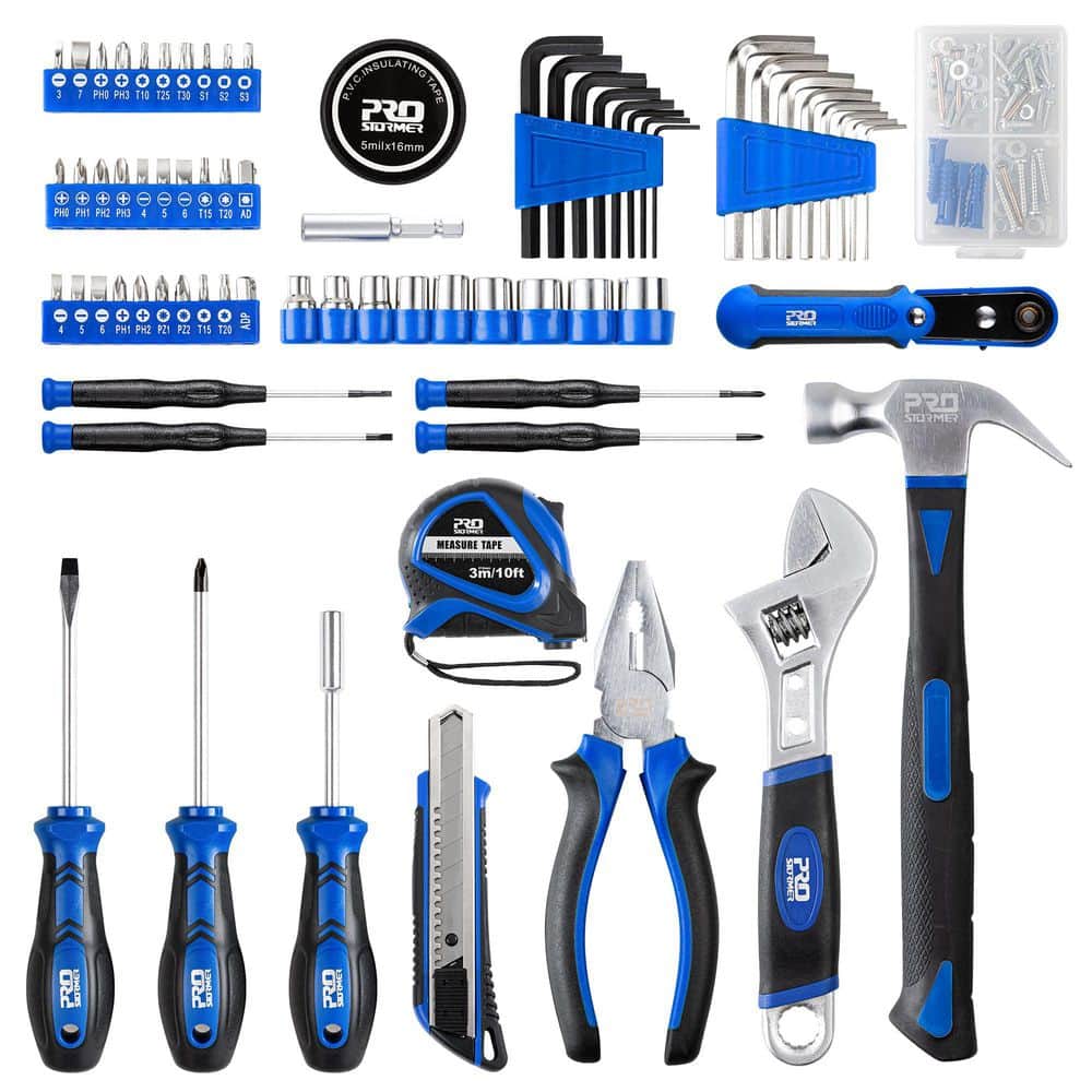 Laybus 160-Piece Blue High-Quality Steel Home Repair Tool Set, General Household Hand Tool Kit with Toolbox Storage Case (2)