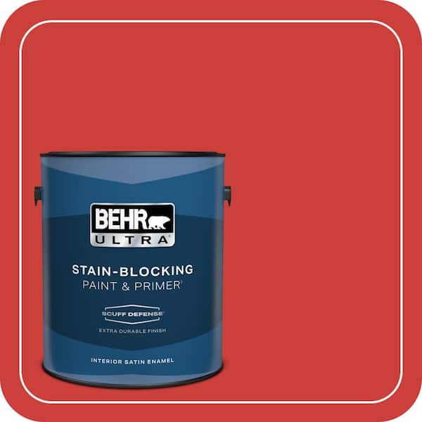 BEHR ULTRA 1 gal. #S-G-180 Grenadine Extra Durable Satin Enamel Interior Paint & Primer (2)