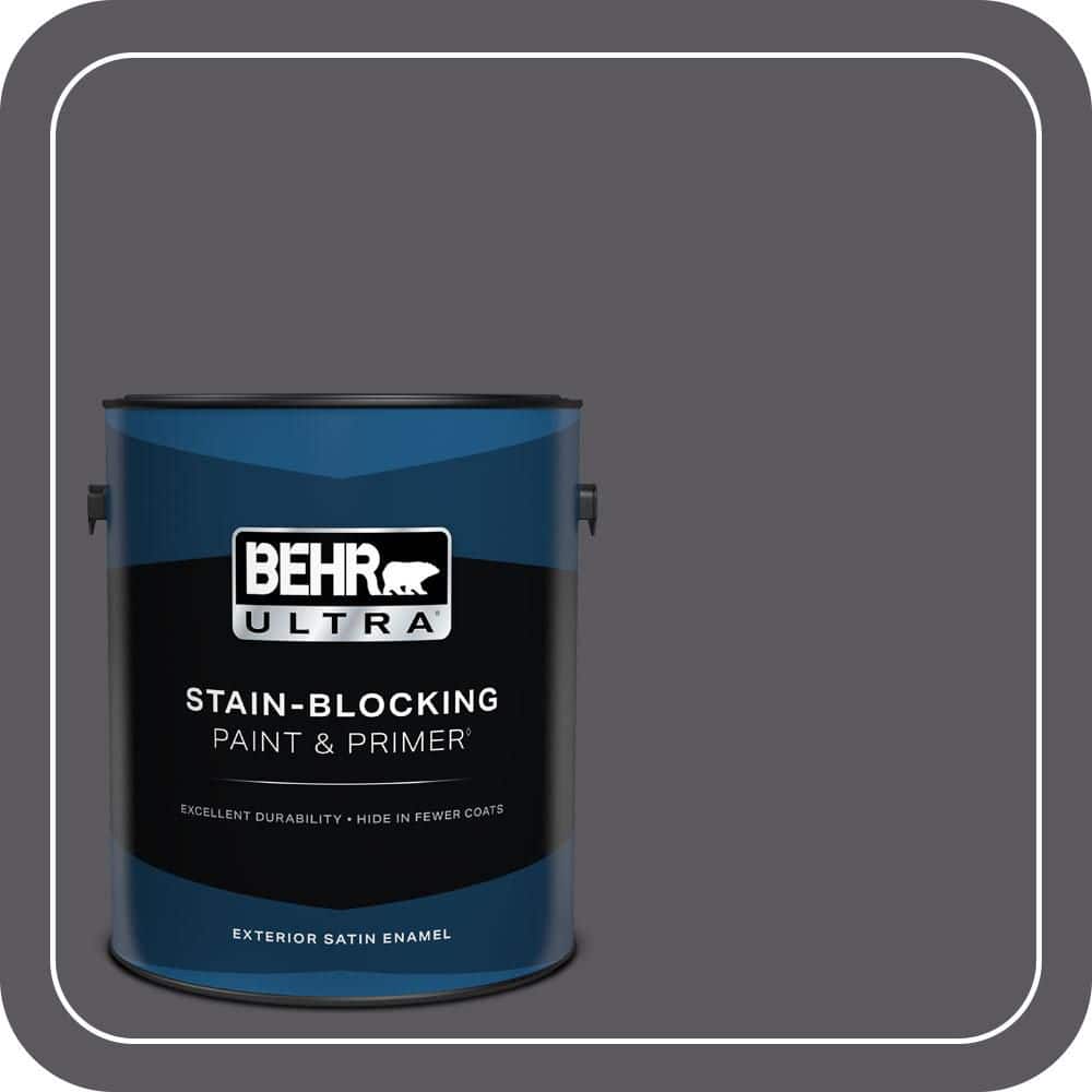 BEHR ULTRA 1 gal. #MQ5-02 Dark Shadows Satin Enamel Exterior Paint & Primer