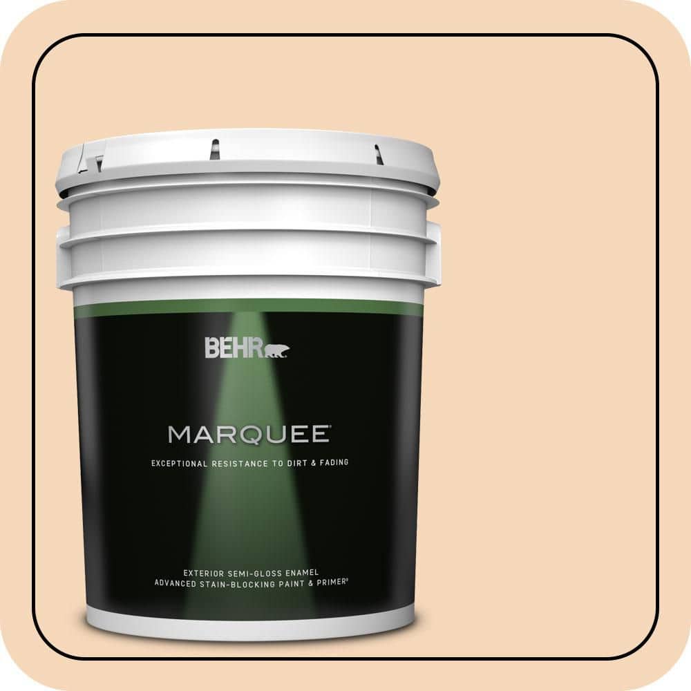 BEHR MARQUEE 5 gal. #PPU4-11 Porcelain Peach Semi-Gloss Enamel Exterior Paint & Primer