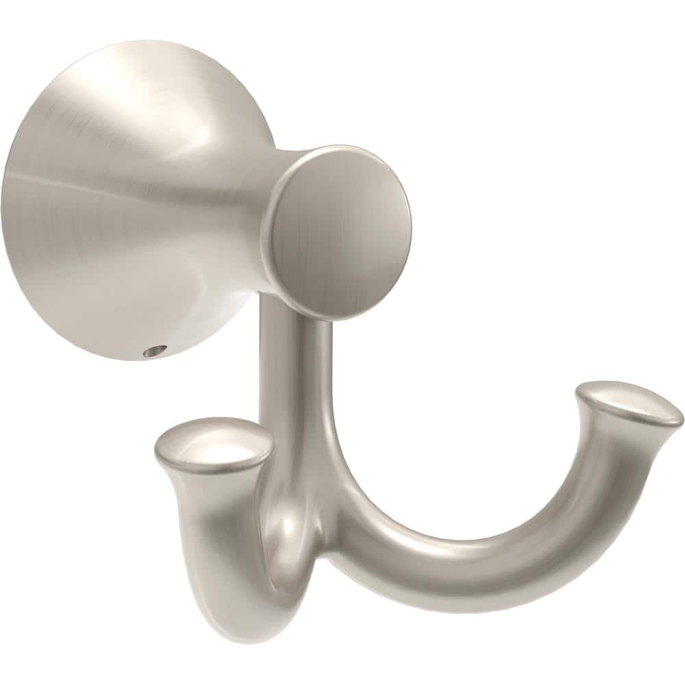 Delta Greydon J-Hook Wall Mounted Double Robe/Towel Hook Bath Hardware Accessory in Brushed Nickel