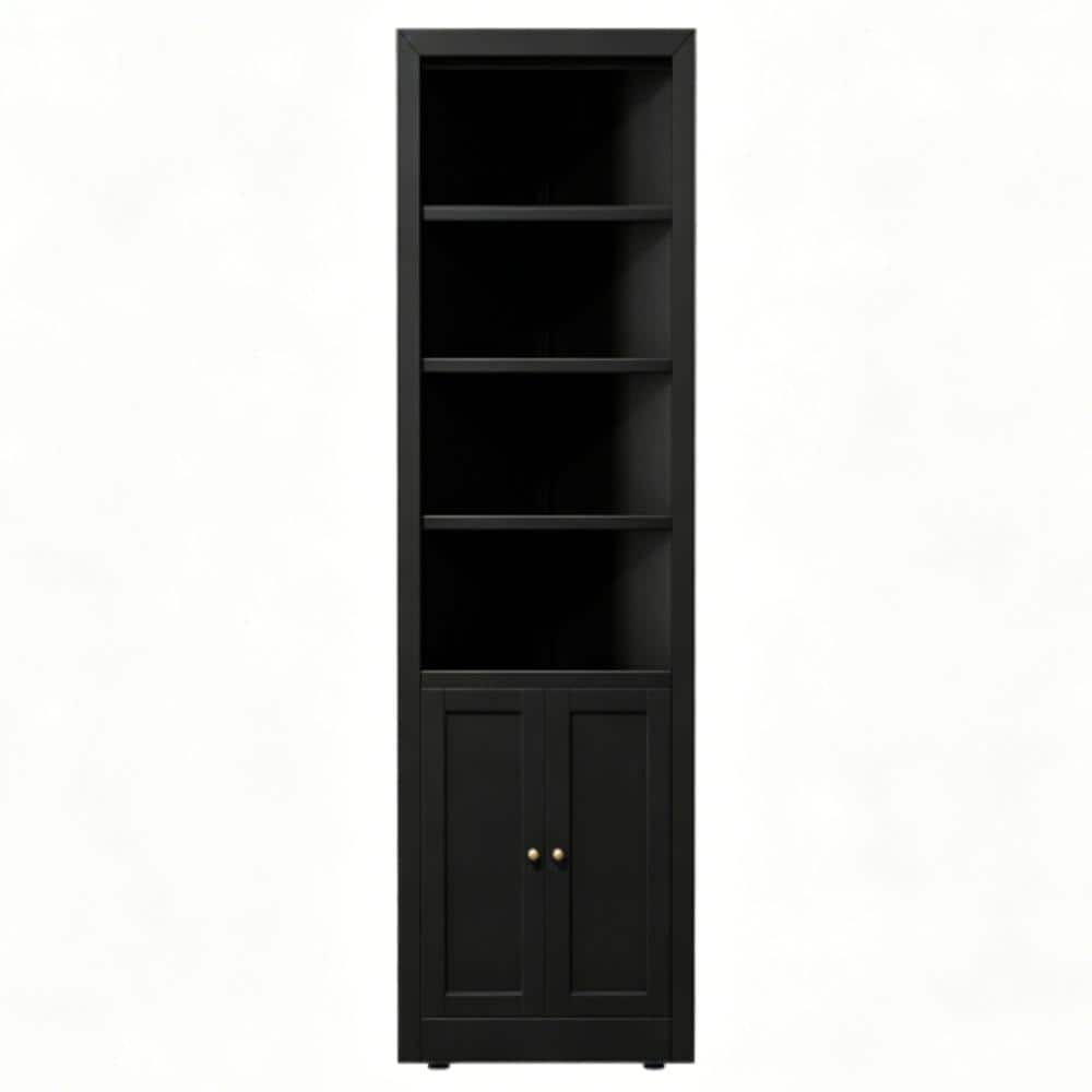 Unbranded 20.5 in. W x 10.5 in. D x 70.9 in. H Bathroom Black Linen Cabinet