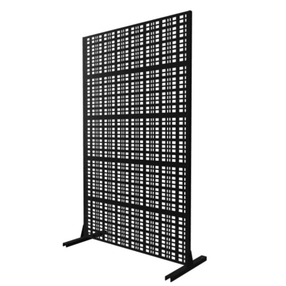 Ridstar 3.6 ft.x 6 ft. Black Metal Privacy Fence Screen Grid Patio Screen for Balcony (1)