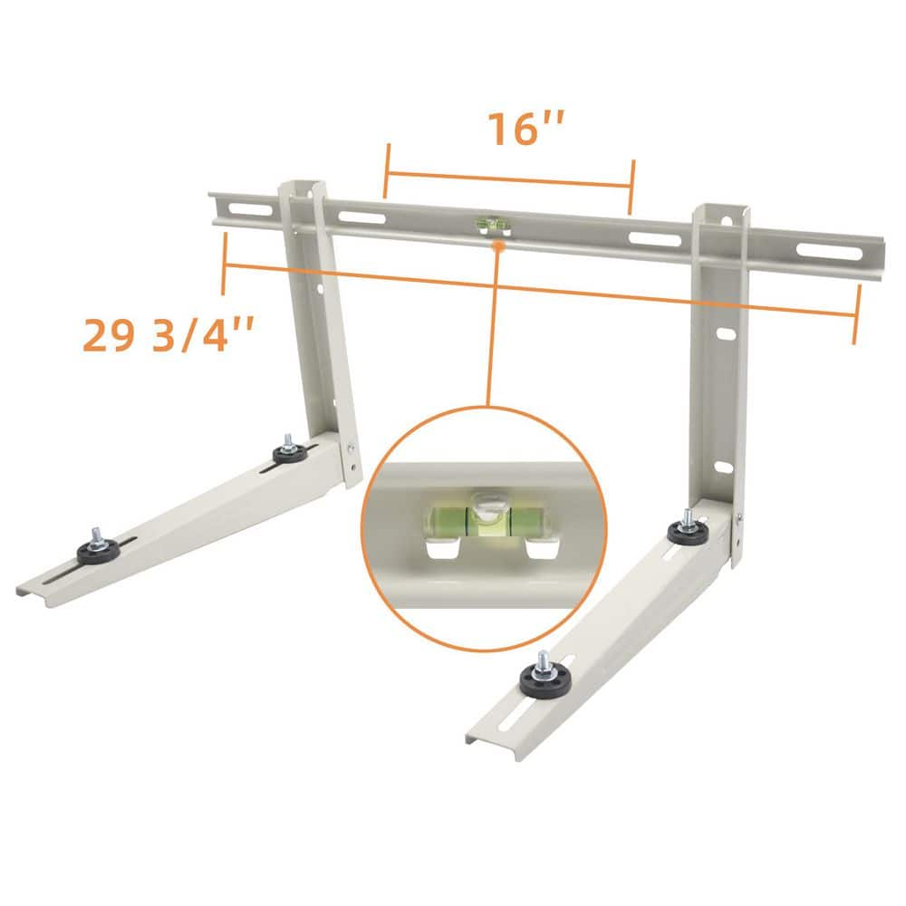 Helhom Universal Outdoor Wall Mounting Bracket for Ductless Mini Split Heat Pump Systems, Galvanized Steel, up to 350 lbs. (2)