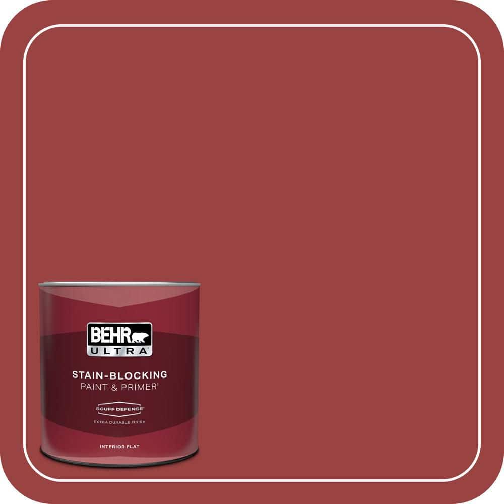 BEHR ULTRA 1 qt. #MQ1-10 Red My Mind Extra Durable Flat Interior Paint & Primer
