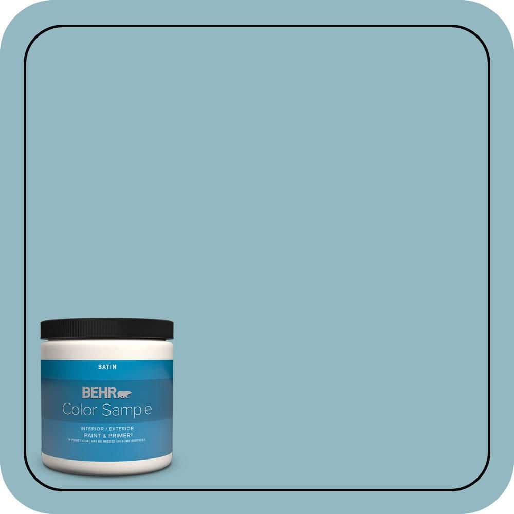 BEHR PREMIUM PLUS #PPU13-09 Tahoe Blue Flat Interior/ & Primer Color Sample (1)