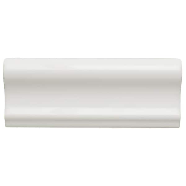 Daltile Restore Bright White 2 in. x 6 in. Glazed Ceramic Chair Rail Trim Tile (0.09 sq. ft./each)