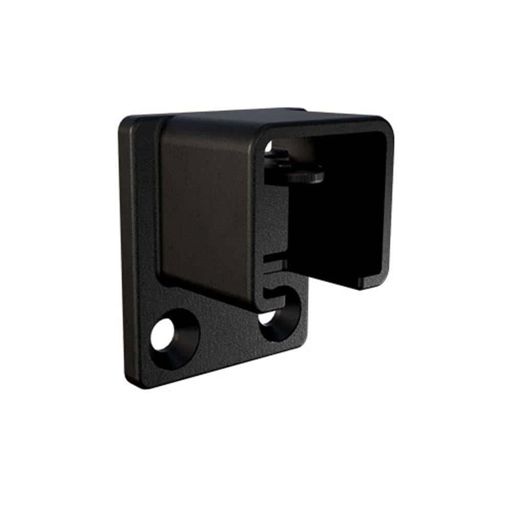 PEAK Mountain View 2 in. H x 2 in. W Glass Deck Railing Matte Black End Bracket