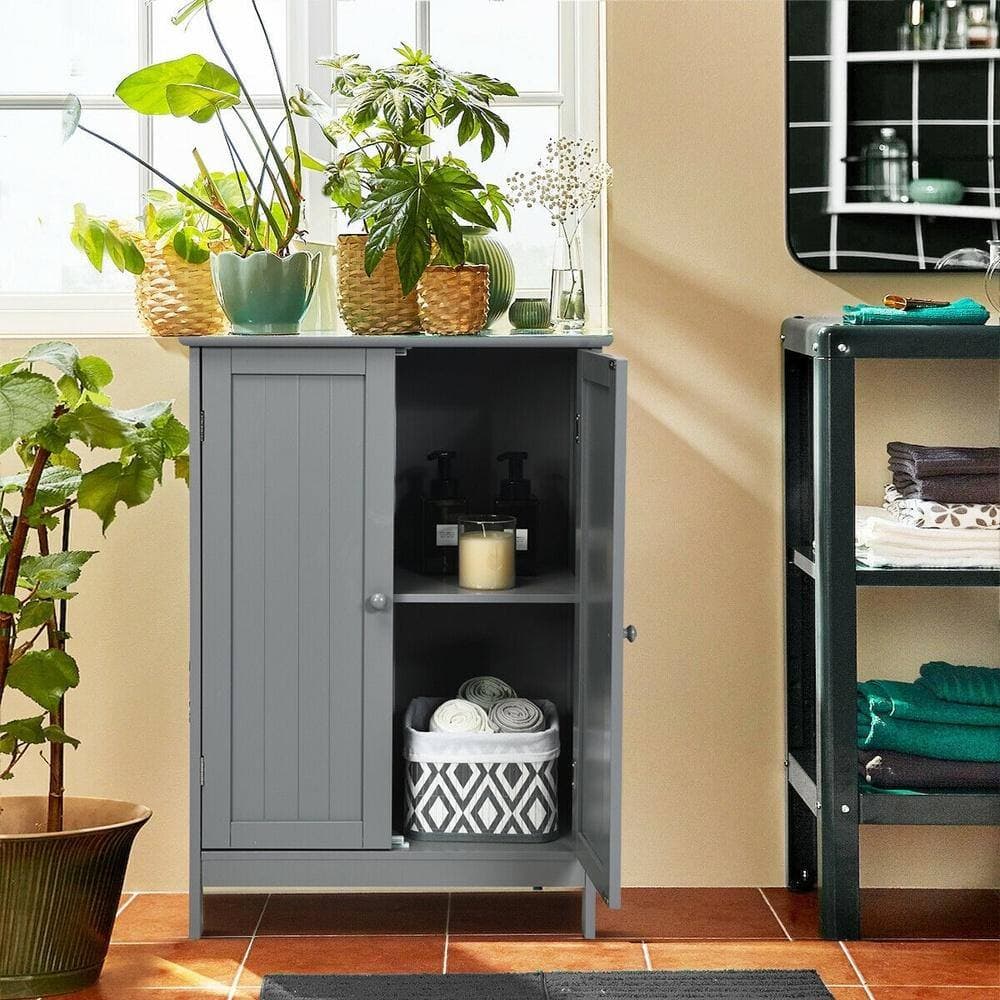 Bunpeony Bedside 2-Door Nightstand Cabinet, Hidden 2-Tier Storage + Adjustable Shelf, Waterproof P2 MDF, Magnetic Catches (2)