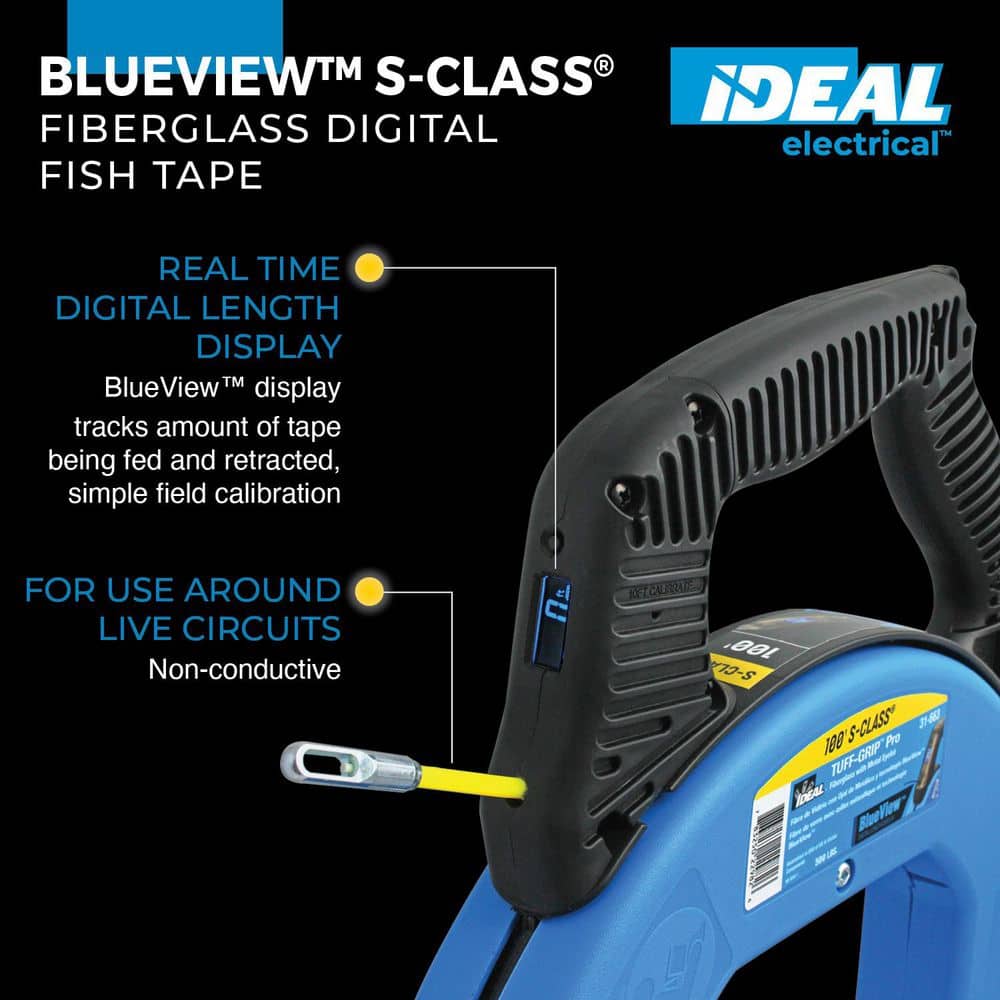 IDEAL 100 ft. S-Class Blue View Digital Display Fish Tape with Eyelet (2)
