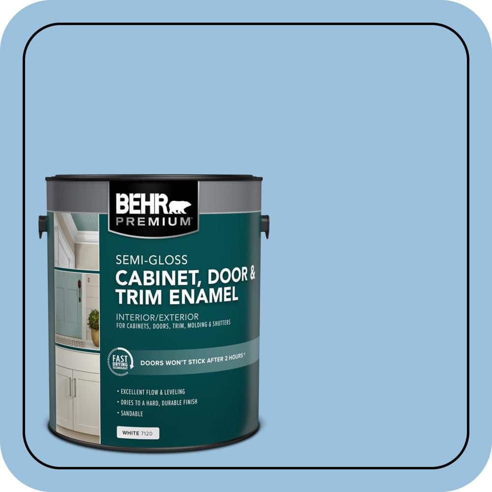 BEHR PREMIUM 1 gal. #M520-3 Charismatic Sky Semi-Gloss Enamel Interior/Exterior Cabinet, Door & Trim Paint (1)