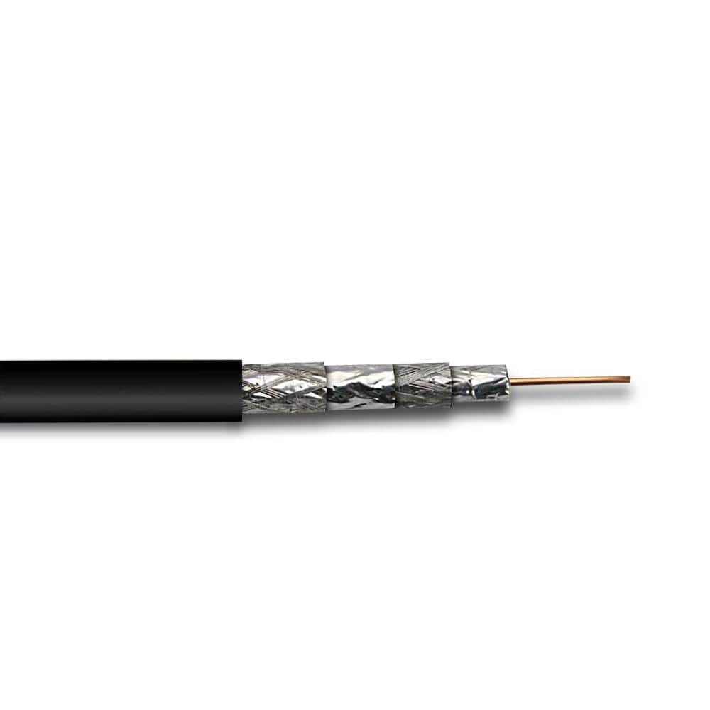 Syston Cable Technology 100 ft. RG6 Quad Shield Black CM Coaxial Cable (2)