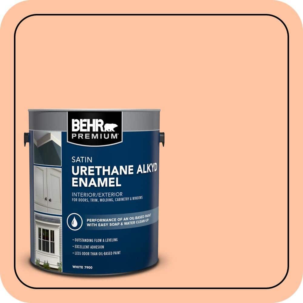 BEHR PREMIUM 1 gal. #P200-3 Tomorrow's Coral Urethane Alkyd Satin Enamel Interior/Exterior Paint