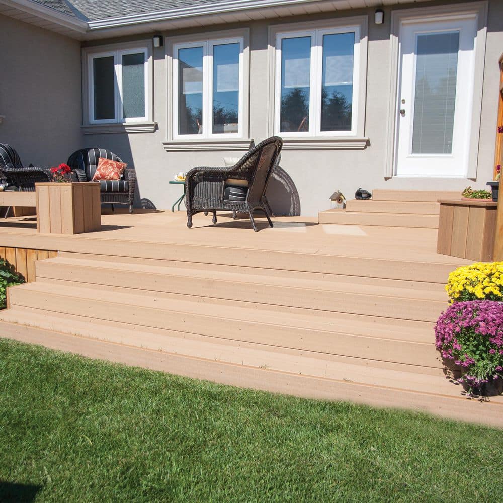 DuxxBak I.Dekk 1 in. x 5.25 in. x 3 in. Cedar Composite Deck Board Sample (3)