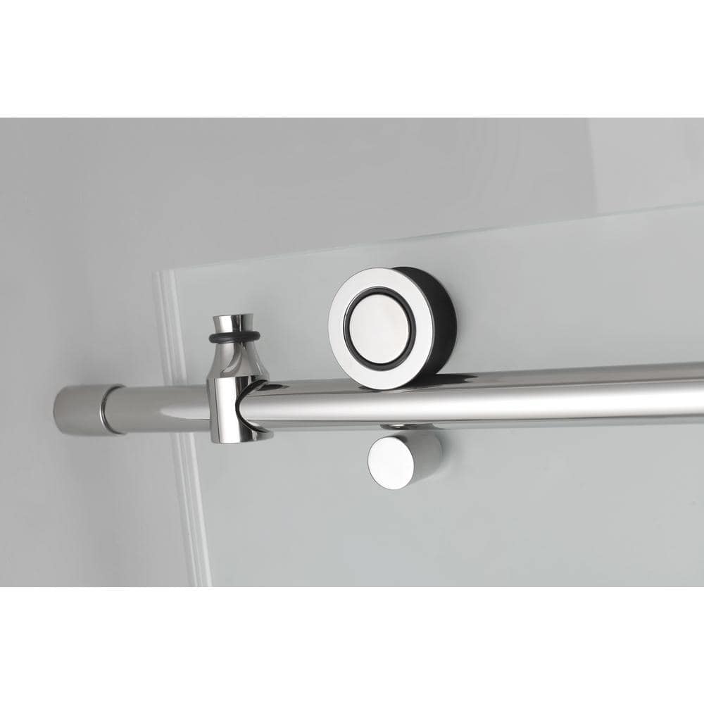 Aston Coraline XL 68 in. - 72 in. x 34 in. x 80 in. Frameless Corner Sliding Shower Enclosure Frosted Glass in Polished Chrome (3)