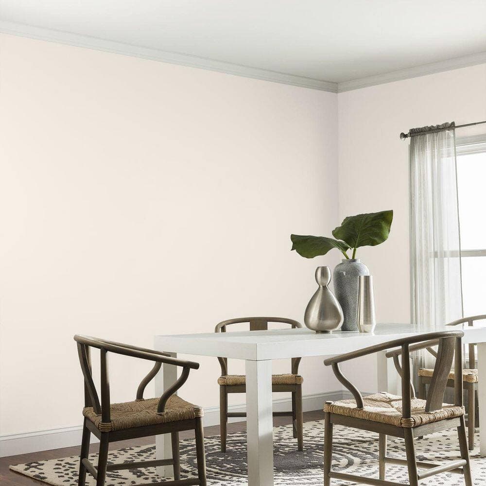 Glidden Ultra-Hide 1 gal. PPG1195-1 Pale Ecru Eggshell Interior Paint (4)