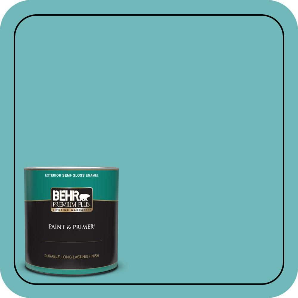 BEHR PREMIUM PLUS 1 qt. #510D-5 Surfer Semi-Gloss Enamel Exterior Paint & Primer