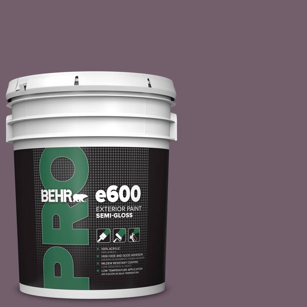 BEHR PRO 5 gal. #MQ1-38 Smoked Mulberry Semi-Gloss Exterior Paint