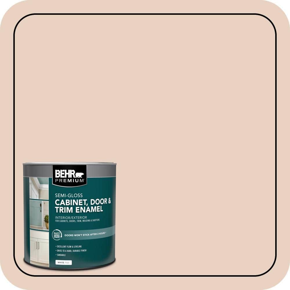 BEHR PREMIUM 1 qt. #S200-1 Conch Shell Semi-Gloss Enamel Interior/Exterior Cabinet, Door & Trim Paint