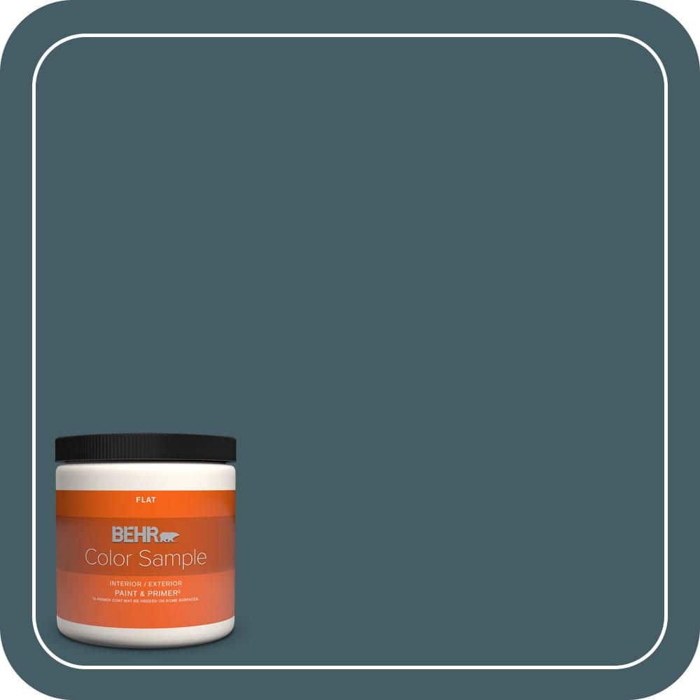 BEHR PREMIUM PLUS 8 oz. #PPU13-19 Observatory Flat Interior/Exterior Paint & Primer Color Sample