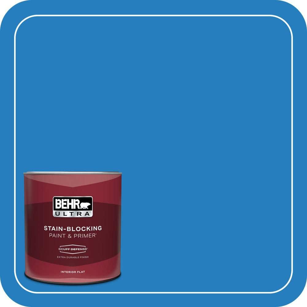 BEHR ULTRA 1 qt. #P510-6 Brilliant Blue Extra Durable Flat Interior Paint & Primer (1)
