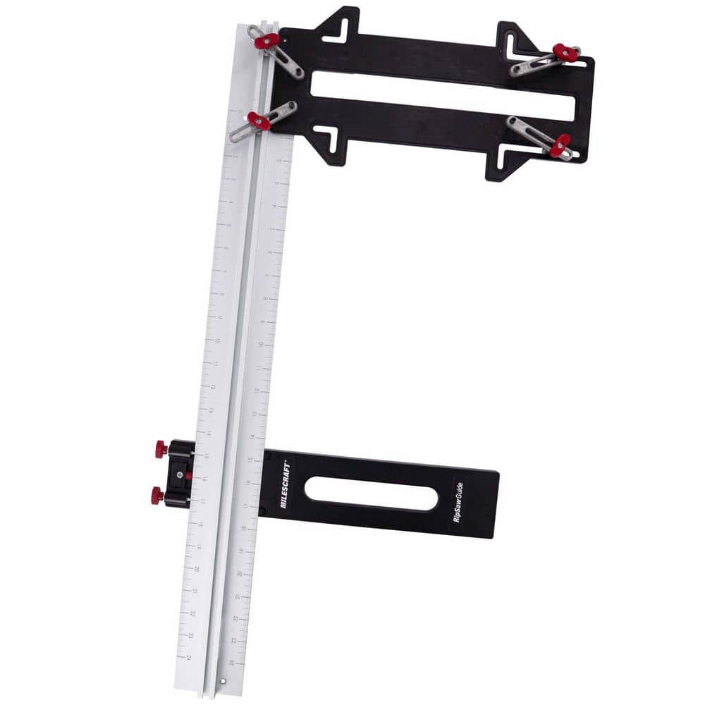 Milescraft Rip Saw Guide - Circular Saw Straight Cutting Guide. Rip Large Sheets. Universal Saw Fit 24 in. Range All-Metal Base (2)