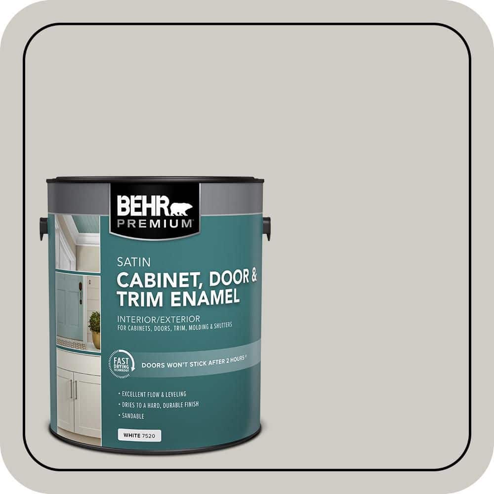 BEHR PREMIUM 1 gal. #PPU26-10 Chic Gray Satin Enamel Interior/Exterior Cabinet, Door & Trim Paint