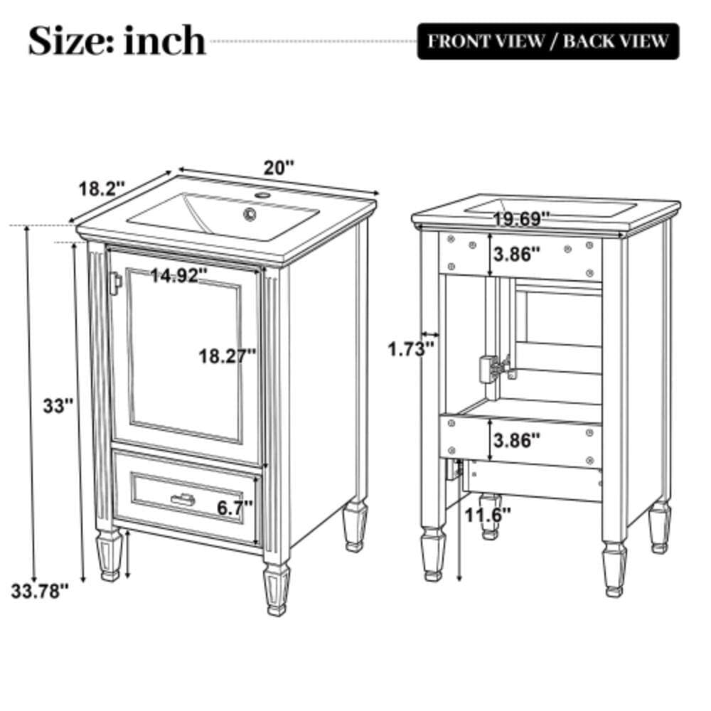 Unbranded 20 in. W x 18.2 in. D x 33.78 in. H Bathroom Green Linen Cabinet (2)