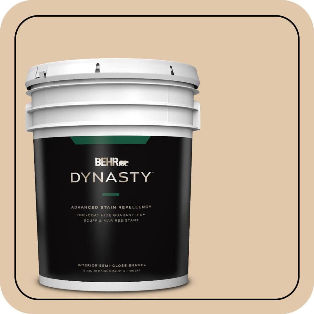 BEHR DYNASTY 5 gal. #MQ2-08 Irish Cream One-Coat Hide Semi-Gloss Enamel Interior Stain-Blocking Paint & Primer